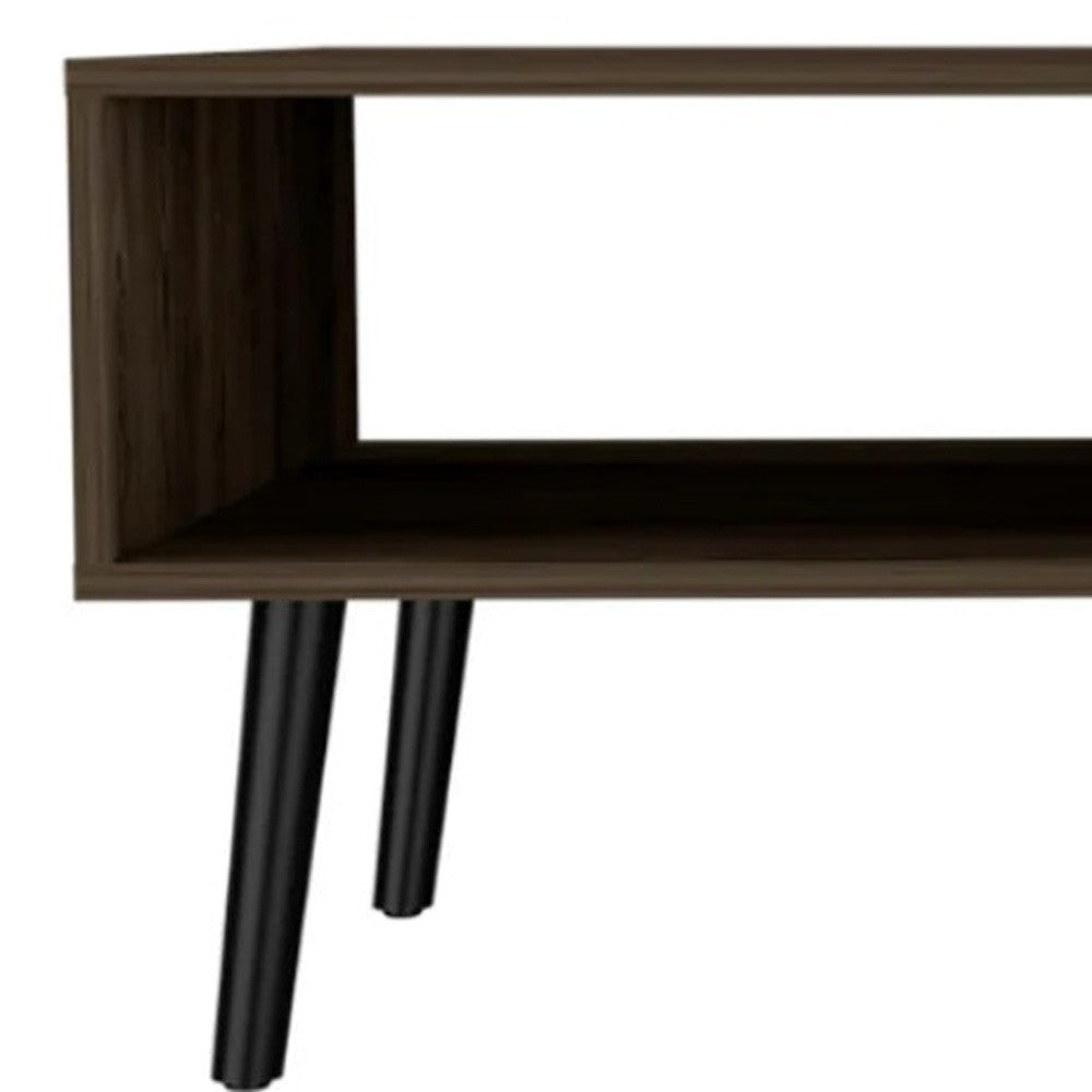 40" Brown And Black Coffee Table With Drawer And Shelf - Homeroots - Flyclothing LLC
