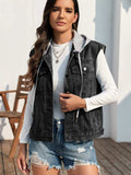 Pocketed Button Up Hooded Denim Jacket - Trendsi - Flyclothing LLC
