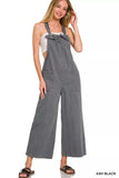 Zenana Washed Knot Strap Pockets Jumpsuit - Trendsi - Flyclothing LLC