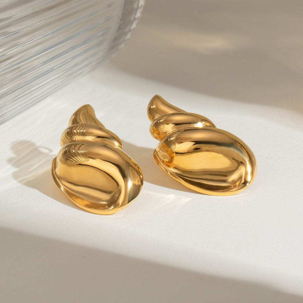 18K Gold-Plated Conch Earrings - Trendsi - Flyclothing LLC