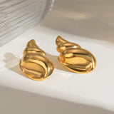 18K Gold-Plated Conch Earrings - Trendsi - Flyclothing LLC