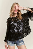 ADORA Bell Sleeve Crochet Top - Trendsi - Flyclothing LLC