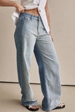 Contrast Straight Leg Jeans with Pockets - Trendsi - Flyclothing LLC