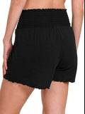 Zenana Elastic Waist Smocked Shorts - Trendsi - Flyclothing LLC