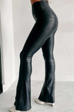 Side Slit High Waist Pants - Trendsi - Flyclothing LLC
