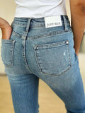 Judy Blue Full Size Mid Rise Destroyed Hem Distressed Jeans - Trendsi - Flyclothing LLC