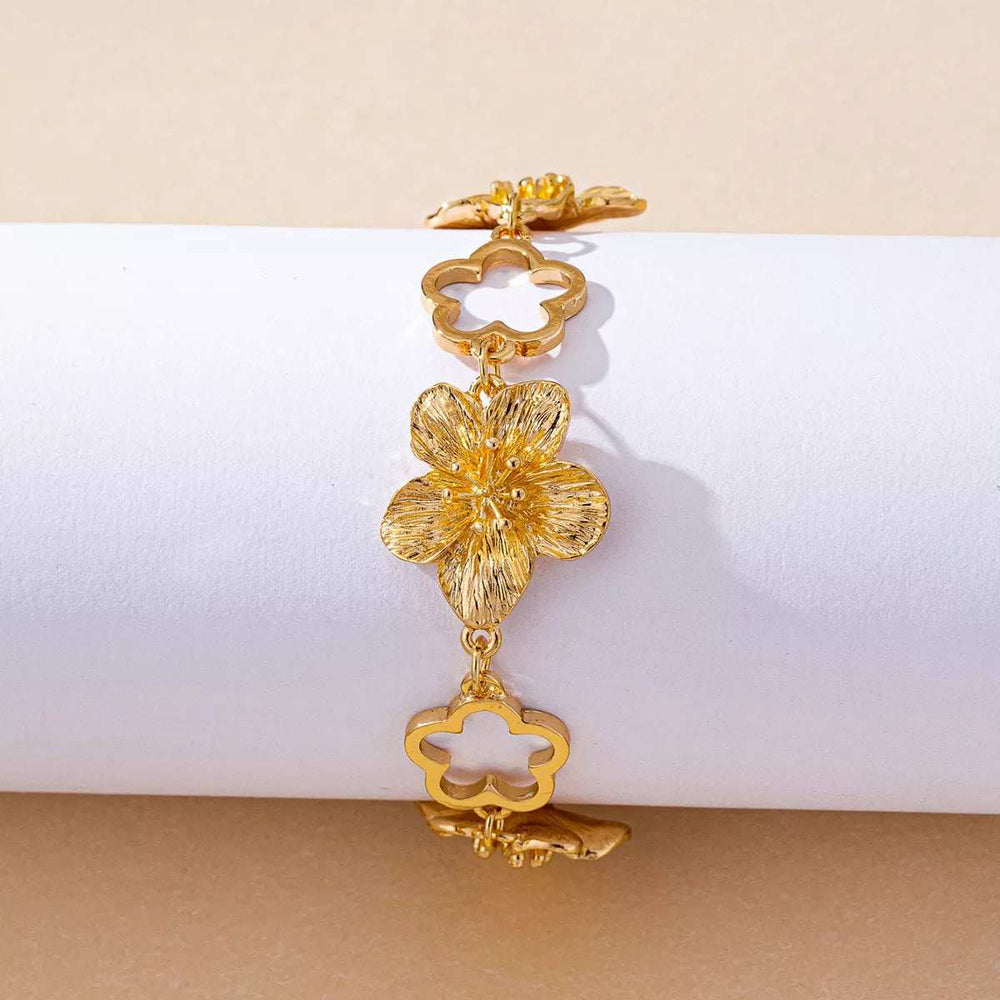 18K Gold-Plated Flower Bracelet - Trendsi - Flyclothing LLC