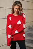 Angel Wings Heart Round Neck Dropped Shoulder Sweater - Trendsi - Flyclothing LLC