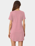 V-Neck Short Sleeve Lounge Dress - Trendsi - Flyclothing LLC