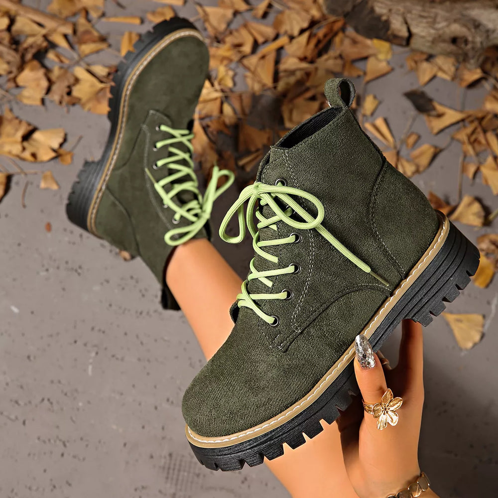 Lace-Up Ankle Boots - Trendsi - Flyclothing LLC