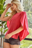 BiBi Woven Top With Fold Over Back Detail - Trendsi - Flyclothing LLC