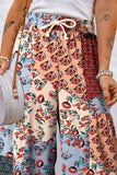 Full Size Drawstring Printed Wide Leg Pants - Trendsi - Flyclothing LLC