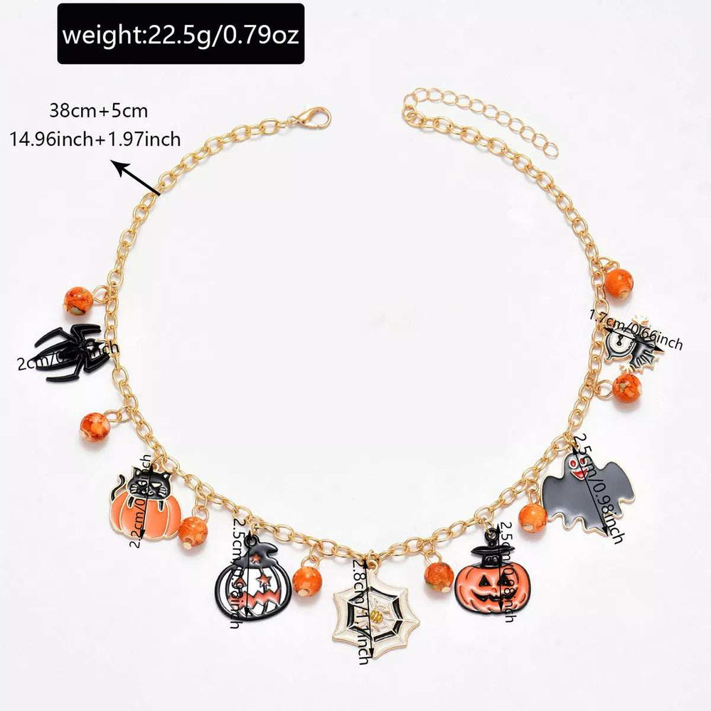 18K Gold-Plated Halloween Charm Necklace - Trendsi - Flyclothing LLC