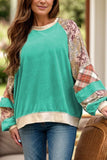 Plus Size Printed Raglan Sleeve Sweatshirt - Trendsi - Flyclothing LLC