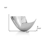 12" Mod Aluminum Scoop Centerpiece Bowl - Homeroots