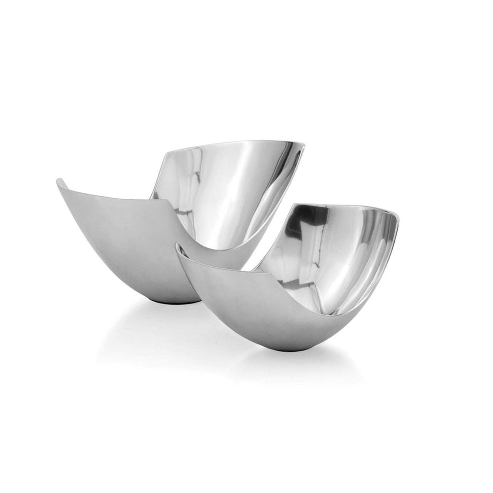 Set of Two Mod Aluminum Scoop Centerpiece Bowls - Homeroots - Flyclothing LLC