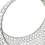 13" Silver and Faux Crystal Bling Ring Basket - Homeroots