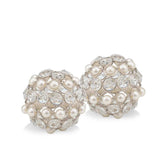 Set of Two Silver and Clear Faux Crystal and Pearl Decorative Orbs - Homeroots - Flyclothing LLC