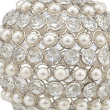Set Of Two 4" Silver And Clear Faux Crystal Decorative Orbs - Homeroots