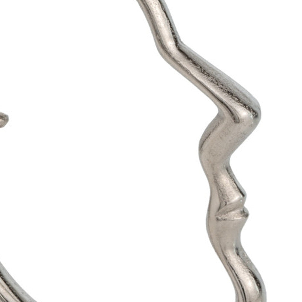 12" Black and Silver Marble and Aluminum Tabletop Sculpture - Homeroots