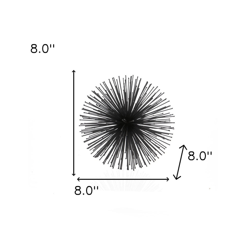 8" Black Iron Decorative Orb Tabletop Sculpture - Homeroots - Flyclothing LLC