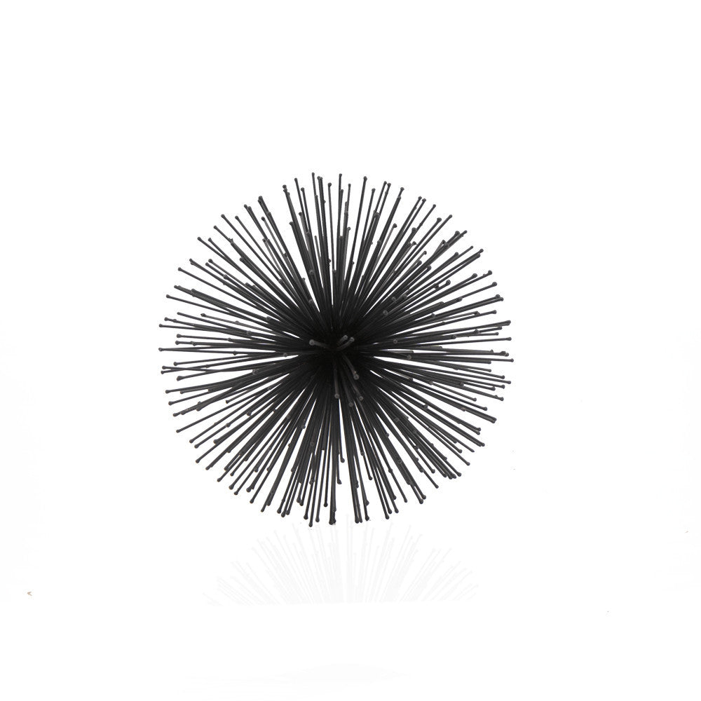 8" Black Iron Decorative Orb Tabletop Sculpture - Homeroots - Flyclothing LLC
