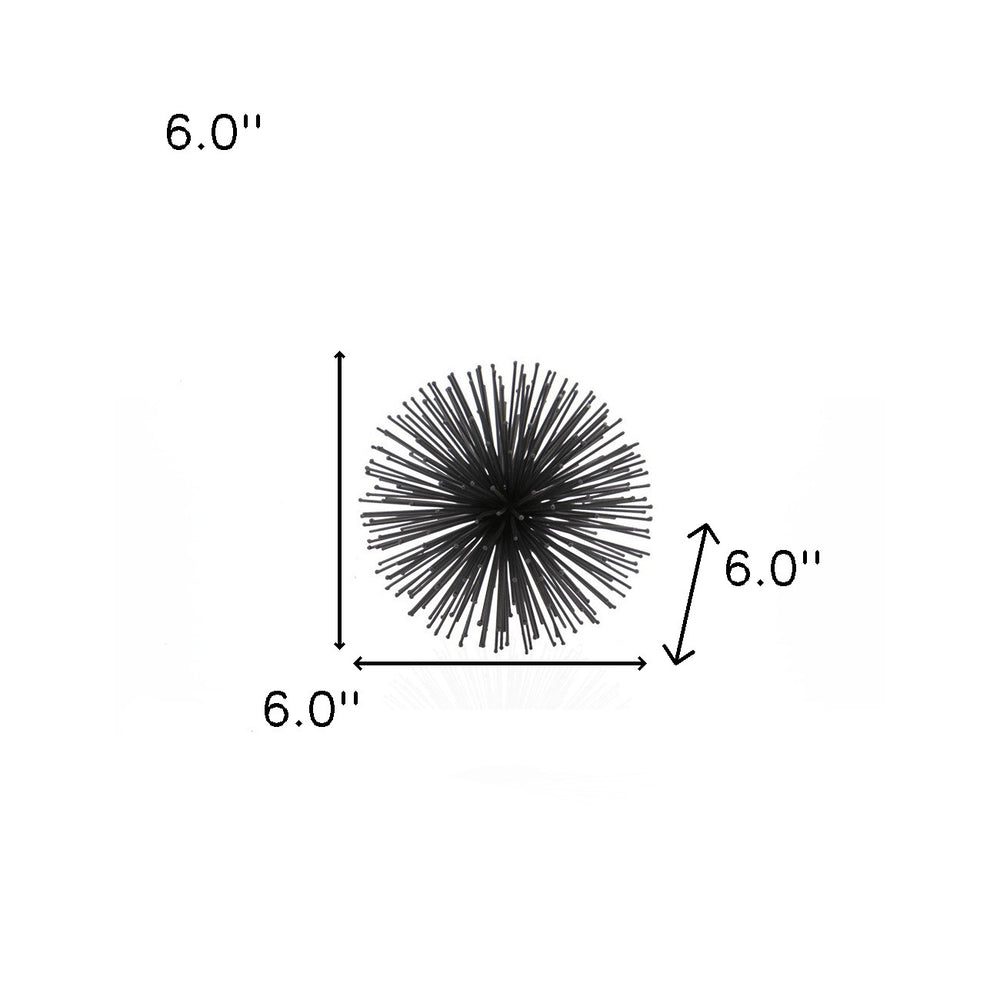 6" Black Iron Decorative Orb Tabletop Sculpture - Homeroots - Flyclothing LLC