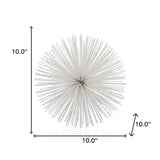 10" White Iron Decorative Orb Tabletop Sculpture - Homeroots - Flyclothing LLC