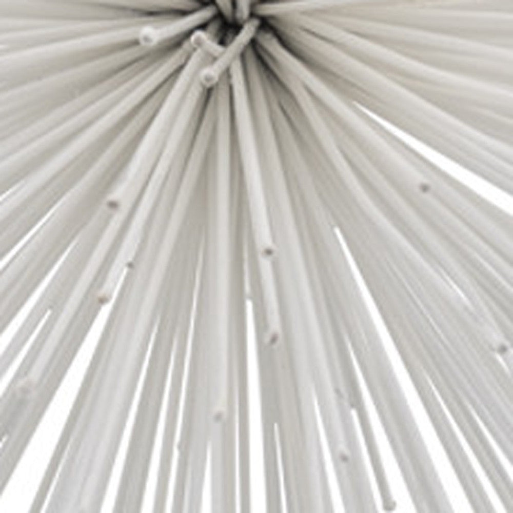 10" White Iron Decorative Orb Tabletop Sculpture - Homeroots - Flyclothing LLC