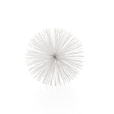 8" White Iron Decorative Orb Tabletop Sculpture - Homeroots