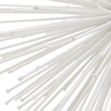 8" White Iron Decorative Orb Tabletop Sculpture - Homeroots - Flyclothing LLC