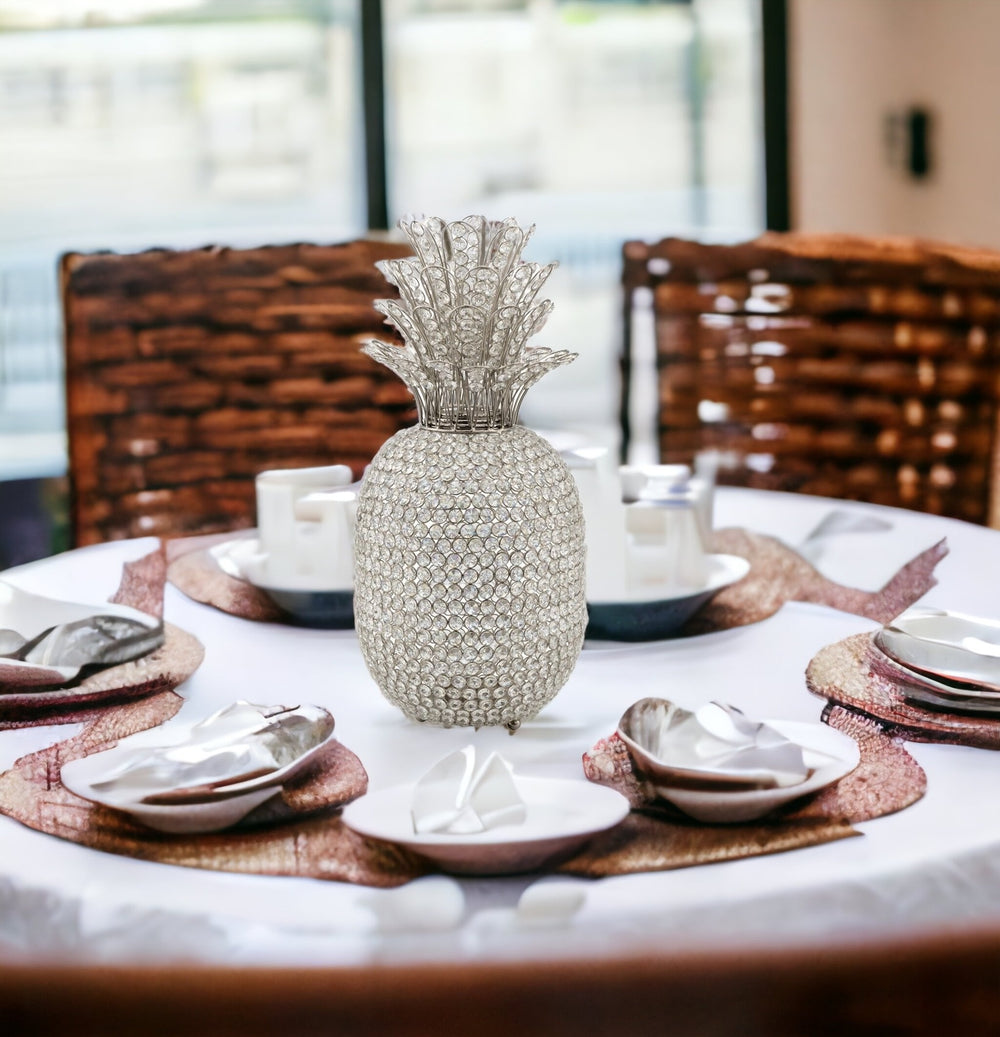 23" Glam Bling Faux Crystal and Silver Pineapple - Homeroots - Flyclothing LLC