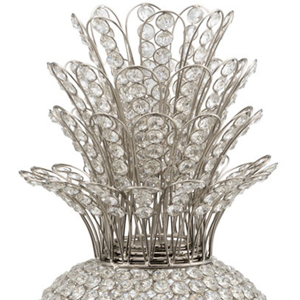 23" Glam Bling Faux Crystal and Silver Pineapple - Homeroots - Flyclothing LLC