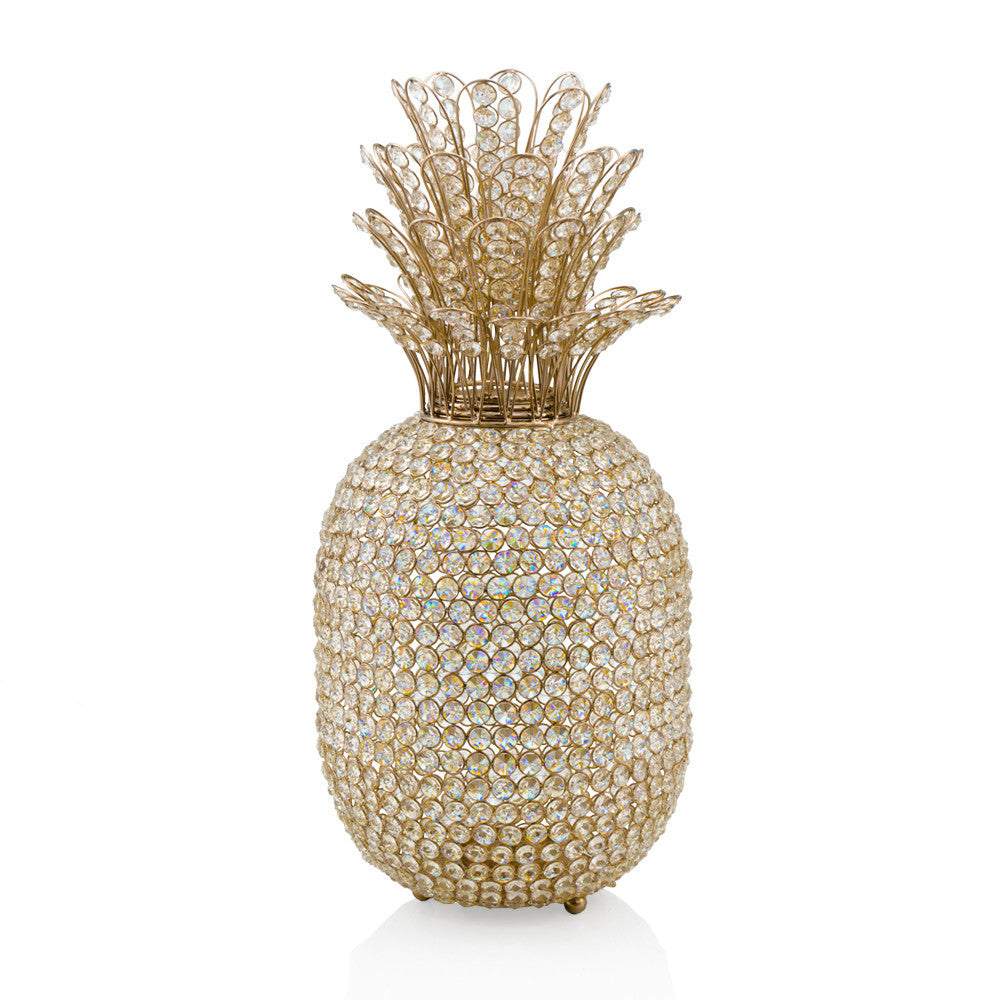 23" Glam Bling Faux Crystal and Gold Pineapple - Homeroots - Flyclothing LLC