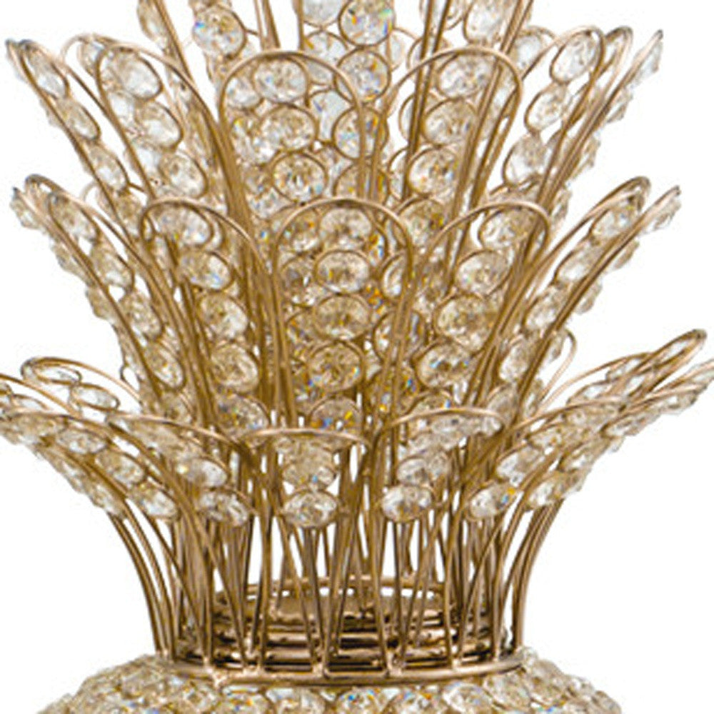 23" Glam Bling Faux Crystal and Gold Pineapple - Homeroots - Flyclothing LLC