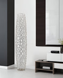 47" Crystal Glass Silver Oval Floor Vase - Homeroots