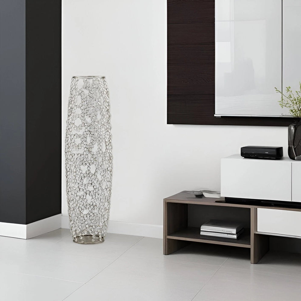 31.5" Bling Faux Crystal Abstract Twigs Barrel Floor Vase - Homeroots