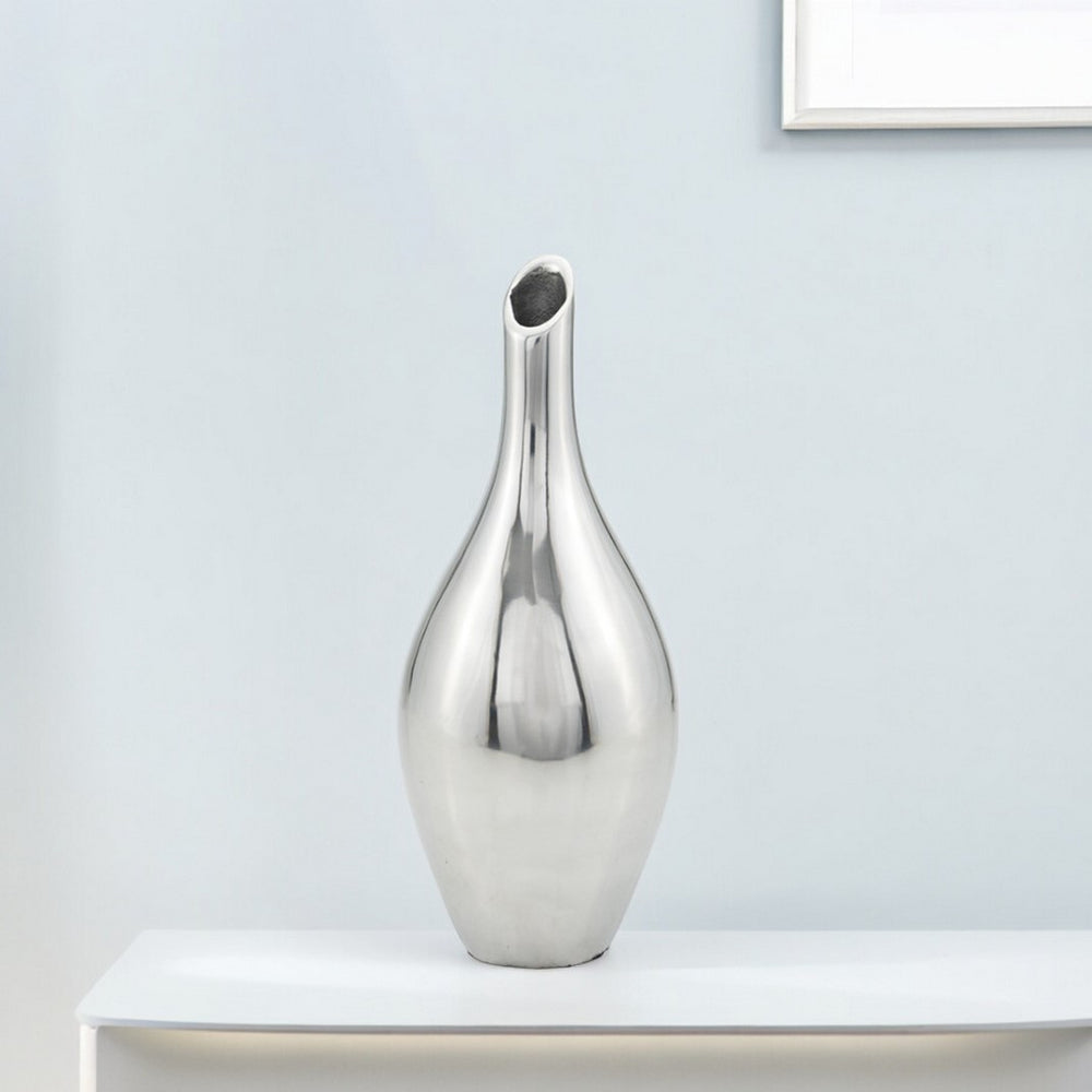 16" Aluminum Silver Bud Table Vase - Homeroots - Flyclothing LLC