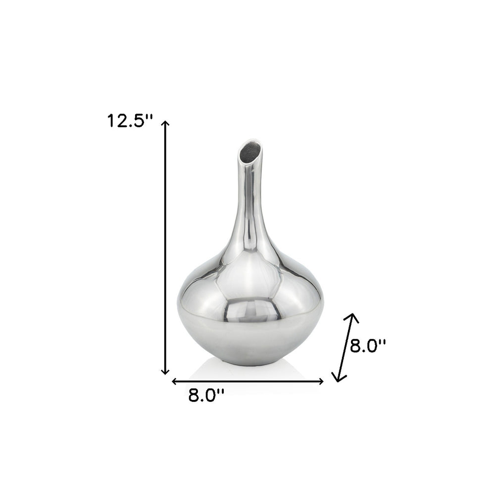 13" Aluminum Silver Bud Table Vase - Homeroots - Flyclothing LLC
