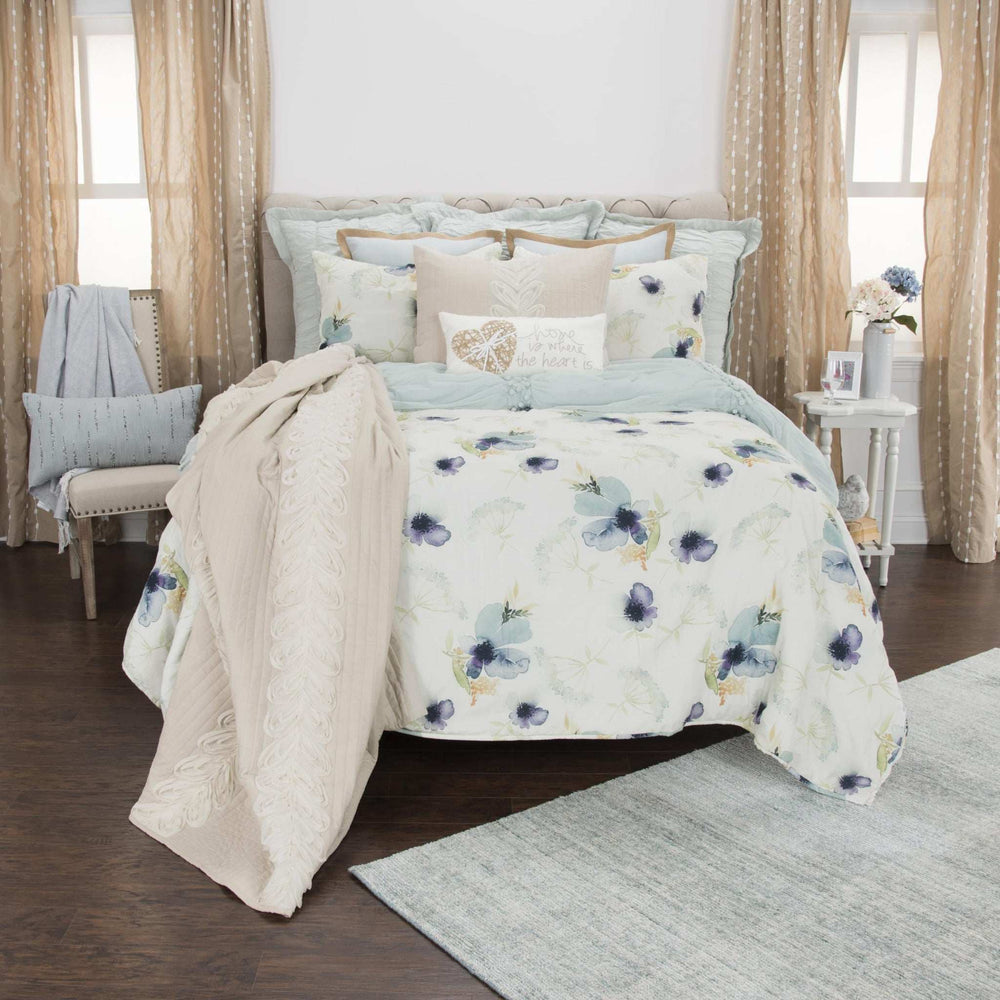 White-Multi Twin Extra Long 100% Cotton 300 Thread Count Machine Washable Down Alternative Comforter - Homeroots - Flyclothing LLC