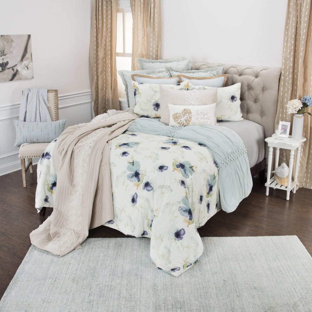 White-Multi Twin Extra Long 100% Cotton 300 Thread Count Machine Washable Down Alternative Comforter - Homeroots - Flyclothing LLC