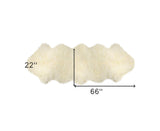 2' X 6' Ivory Wool Sheepskin Handmade Area Rug - Homeroots - Flyclothing LLC
