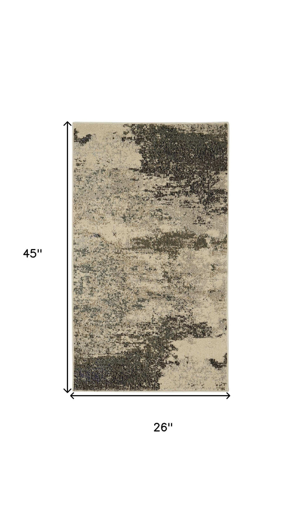 2' X 4' Ivory And Grey Abstract Power Loom Non Skid Area Rug - Homeroots - Flyclothing LLC