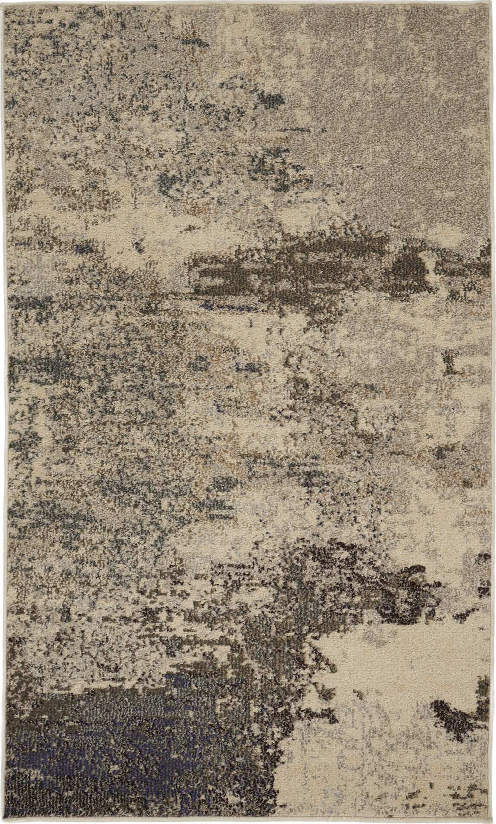 3' X 5' Ivory And Grey Abstract Power Loom Non Skid Area Rug - Homeroots - Flyclothing LLC