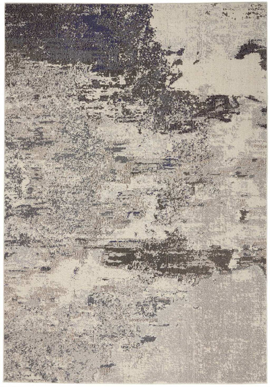 4' X 6' Ivory And Grey Abstract Power Loom Non Skid Area Rug - Homeroots - Flyclothing LLC