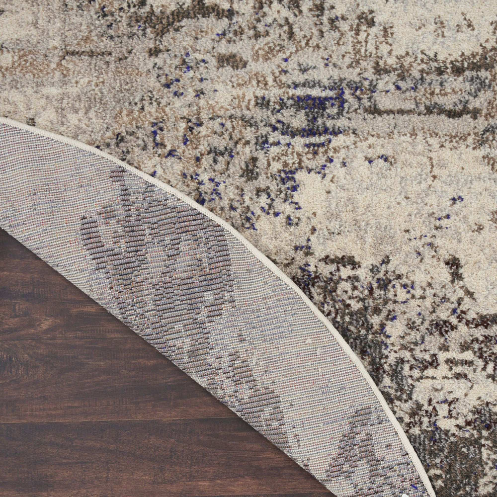 4' X 4' Ivory And Grey Round Abstract Power Loom Non Skid Area Rug - Homeroots - Flyclothing LLC