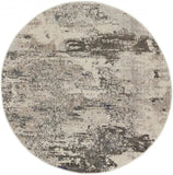 8' X 8' Ivory And Grey Round Abstract Power Loom Non Skid Area Rug - Homeroots - Flyclothing LLC