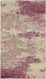 2' X 4' Ivory And Pink Abstract Power Loom Non Skid Area Rug - Homeroots - Flyclothing LLC