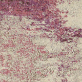 2' X 8' Ivory And Pink Abstract Power Loom Non Skid Runner Rug - Homeroots - Flyclothing LLC