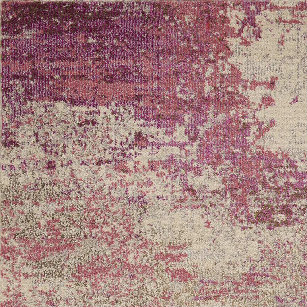 3' X 5' Ivory And Pink Abstract Power Loom Non Skid Area Rug - Homeroots - Flyclothing LLC
